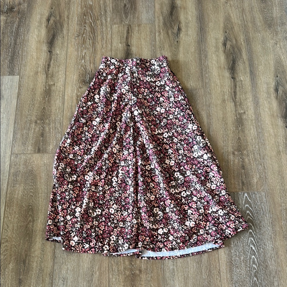 Altar'd State Red Midi A-Line Wrap Skirt